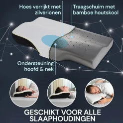 Vitapur Memosilver Anatomisch Anti-Snurk Kussen - 60x40 cm