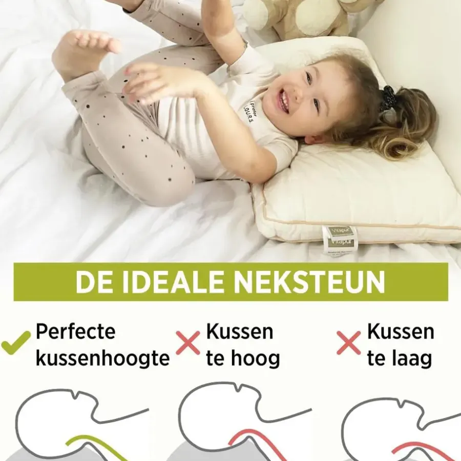 Hoofdkussens-Vitapur Peuter Hoofdkussen - Kinder hoofdkussen 40x60 cm