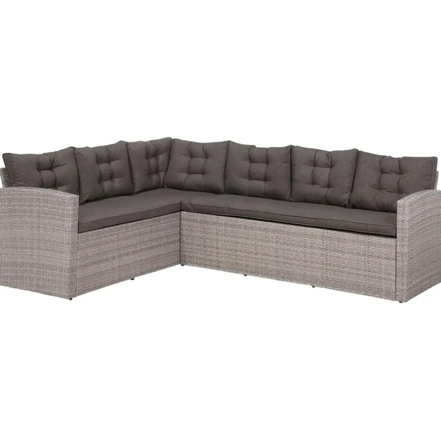 Beliani VITERBO - Loungeset voor 8 - Grijs - PE rotan