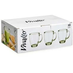 Vivalto Design koffie/thee glazen - 6x stuks - glas - 310 ml