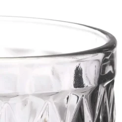 Waterglazen-Vivalto Drinkglazen Diamonds - grijs glas - 6x - 370 ml