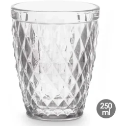 Waterglazen-Vivalto Drinkglazen/waterglazen Diamonds - glas - 6x - 250 ml