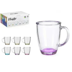Koffieglazen-Vivalto Koffie/thee glazen - 6x stuks - glas - met tint - 310 ml