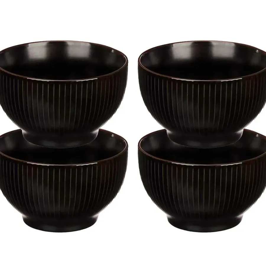 Vivalto schaaltjes/kommetjes - porselein - zwart - D14 cm