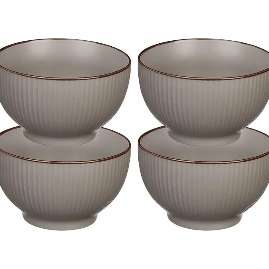 Vivalto schaaltjes/kommetjes - porselein - grijs - D14 cm