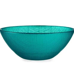 Kommen-Vivalto schaaltjes/kommetjes - glas - turquoise blauw - D15 cm