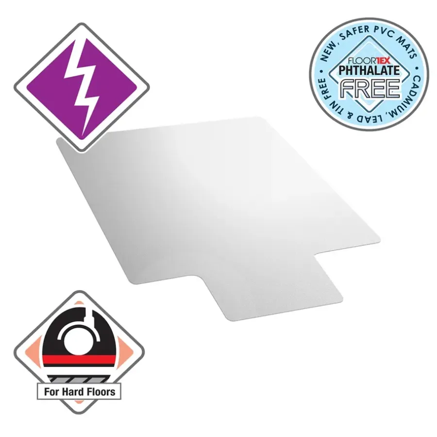 Vloerbescherming-Floortex Vloerbeschermer met uitsparing - Antistatisch PVC - Harde vloer - 90x120 cm