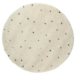 Interieur05 Vloerkleed Kinderkamer stip - Wit/Zwart - Dots - - Rond 120 Ø
