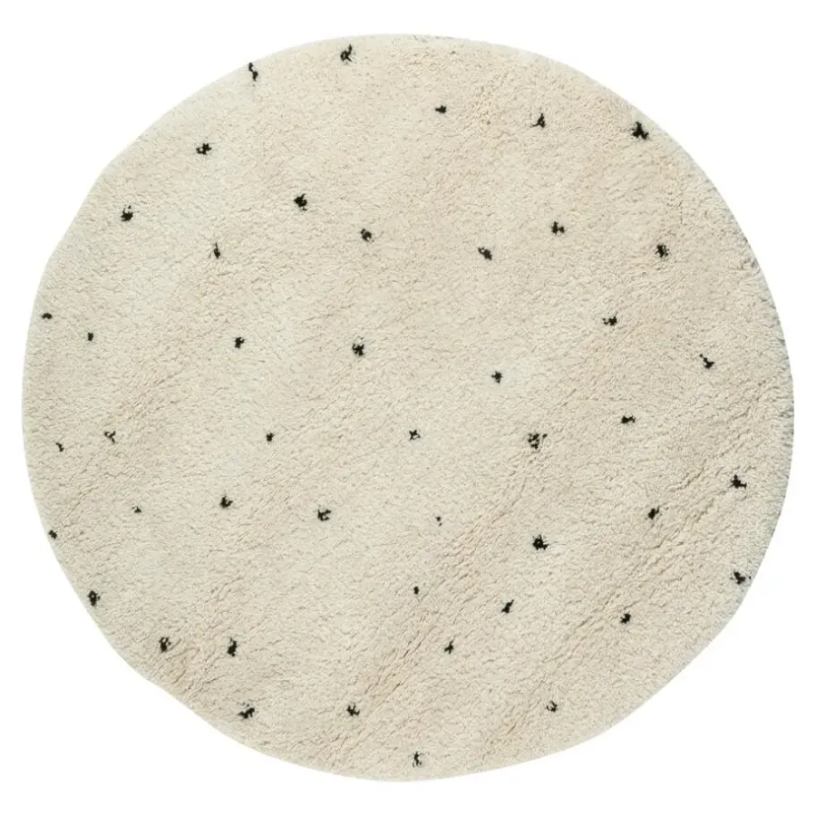Interieur05 Vloerkleed Kinderkamer stip - Wit/Zwart - Dots - - Rond 160 Ø