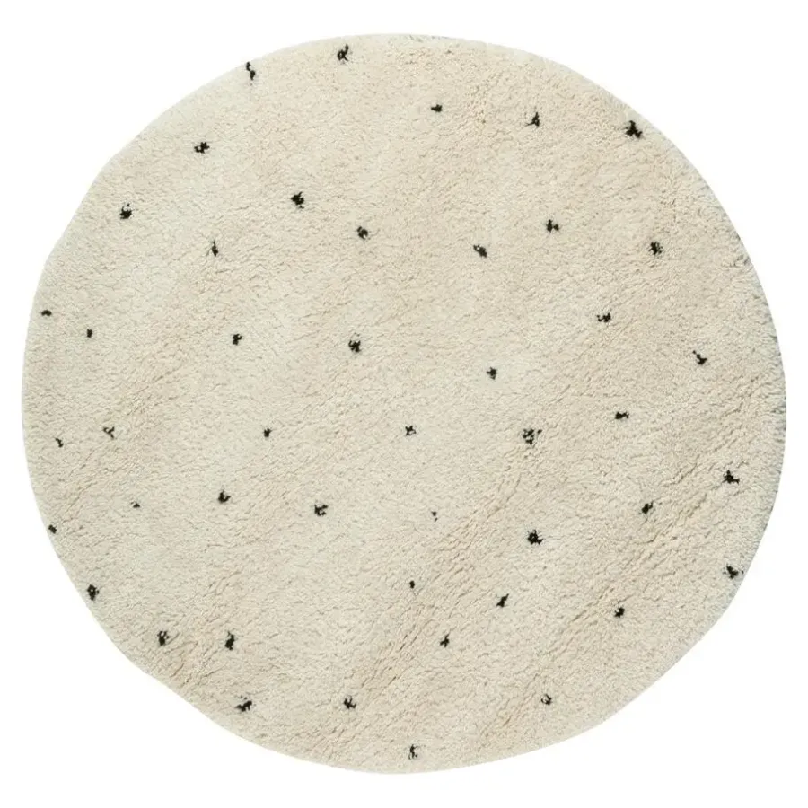 Interieur05 Vloerkleed Kinderkamer stip - Wit/Zwart - Dots - - Rond 160 Ø