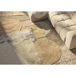 Vloerkleden|Jute Vloerkleden-Leen Bakker Vloerkleed Madras - naturel - Ø100 cm