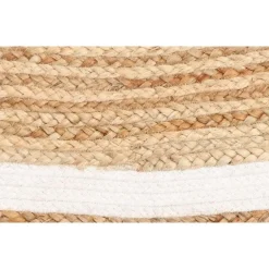 Ronde Vloerkleden|Jute Vloerkleden-Giga Living Vloerkleed Rond - Naturel/Wit - Ø200cm - Vloerkleed Jaipur