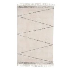 Vloerkleden-Giga Meubel Vloerkleed 120x180 - Beige & Zwart - Katoen Polyester - Vloerkleed Kabah - Giga