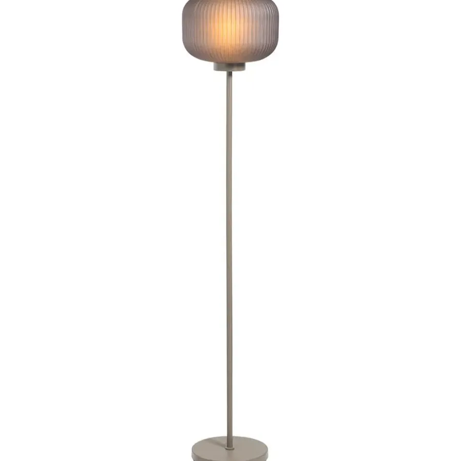 Leen Bakker Vloerlamp Ella taupe E27 - 150x30x30 cm
