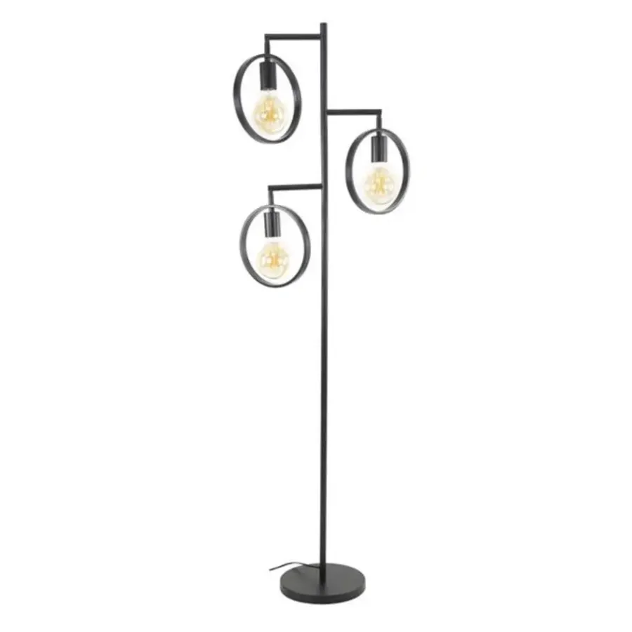 Dimehouse Vloerlamp Fabiola metaal 3-lichts - 155x50x155 cm - Metaal - Grijs