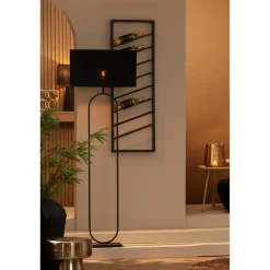 Staande Lampen-Light & Living Vloerlamp Jamiri - Zwart - 30x15x142cm