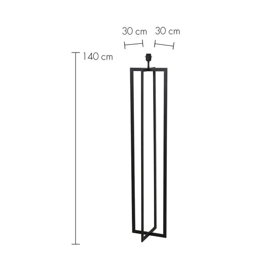 Light & Living Vloerlamp Mace - Zwart - 30x30x140cm