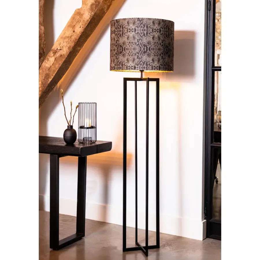 Light & Living Vloerlamp Mace - Zwart - 30x30x140cm