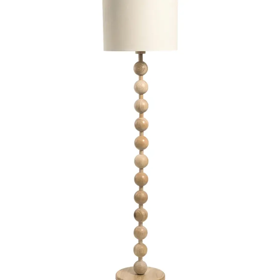 Leen Bakker Vloerlamp Noah - naturel hout - 156xØ40 cm