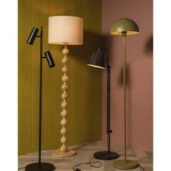 Leen Bakker Vloerlamp Noah - naturel hout - 156xØ40 cm