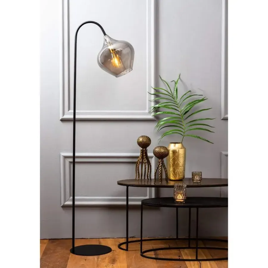 Staande Lampen-Light & Living Vloerlamp Rakel - Zwart - 45x28x160cm