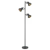 Staande Lampen-Leen Bakker Vloerlamp Riga 3-spot - zwart metaal - 152xØ22 cm