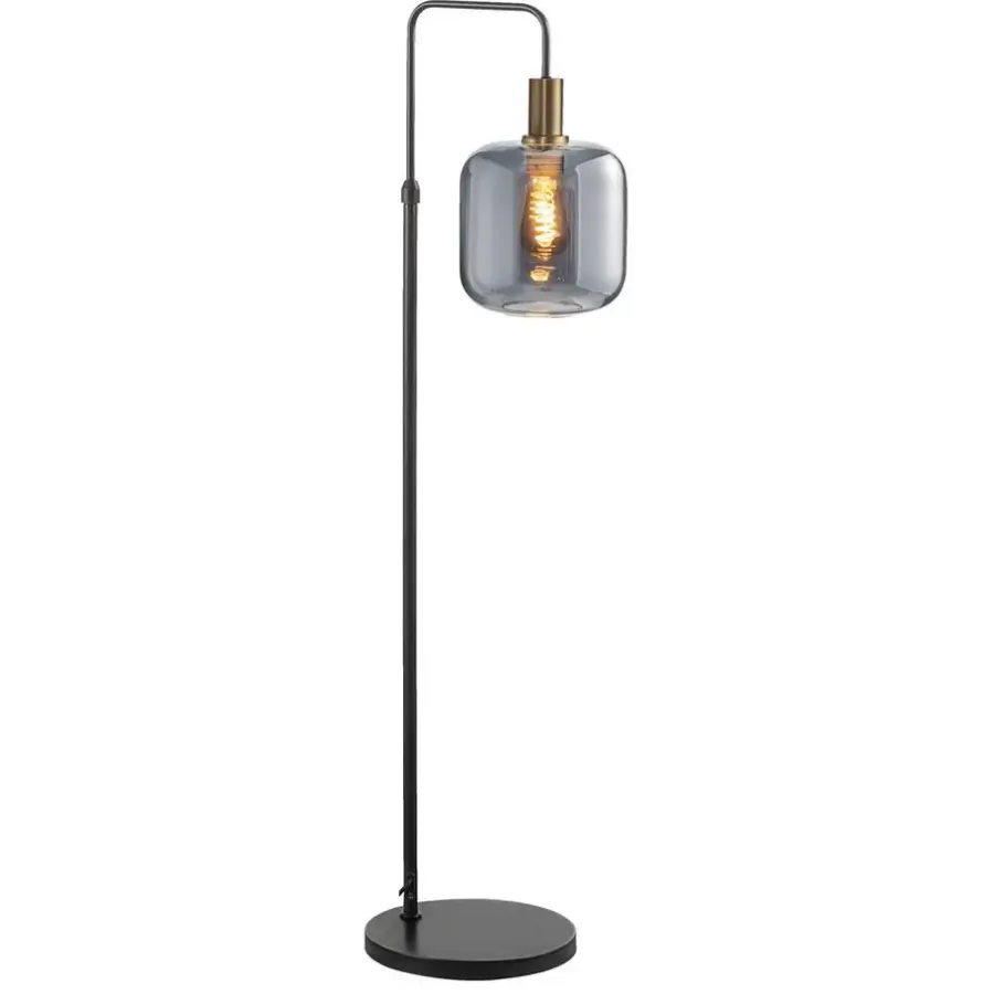 Leen Bakker Vloerlamp Toulouse - zwart - 108-150x35x28 cm