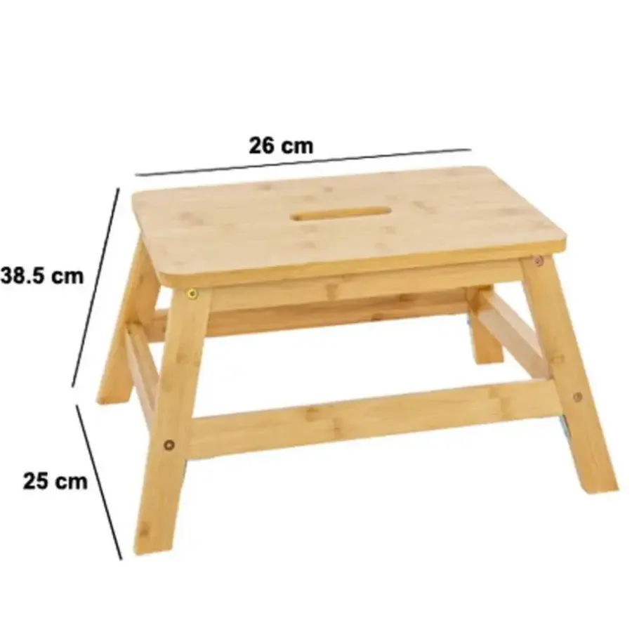 Krukjes-5five Voetenbankje/krukje - bamboe - 47 x 33 x 25 cm - max 150 kilo
