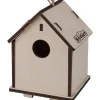 Merkloos Vogelhuisje - 2-in-1 - houten nestkastje - 14 x 19 cm