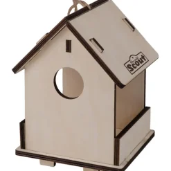 Merkloos Vogelhuisje - 2-in-1 - houten nestkastje - 14 x 19 cm