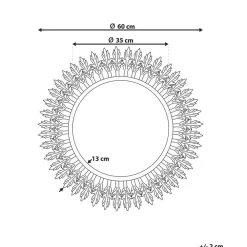 Spiegels-Beliani VOREY - Wandspiegel - Goud - Metaal