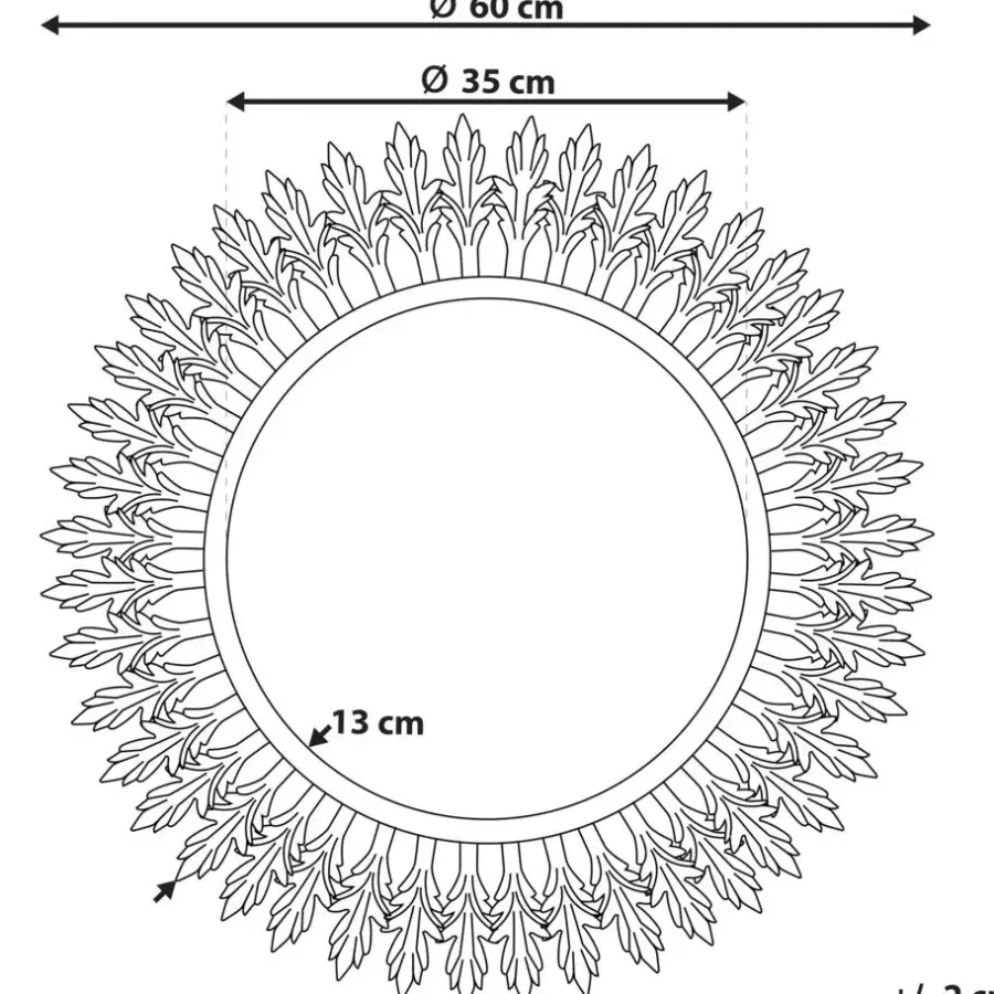 Spiegels-Beliani VOREY - Wandspiegel - Goud - Metaal