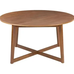 Ronde Eettafels-Leen Bakker WAIPORI - Eettafel - Donkere houtkleur - 140 cm - MDF