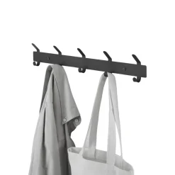 Kapstokken-ACAZA Wand Kapstok in Metaal, Hangende Muurkapstok van 49 cm Lang met 10 Haken, Zwart