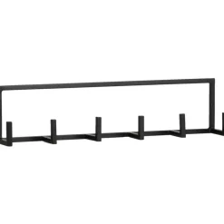 Leen Bakker Wandhaak Aken 6 haaks - zwart - 12x50x8 cm