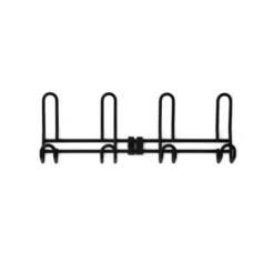 Kapstokken-Merkloos Wandkapstok - zwart - 4-haaks - aluminium - 12,6 x 38 cm