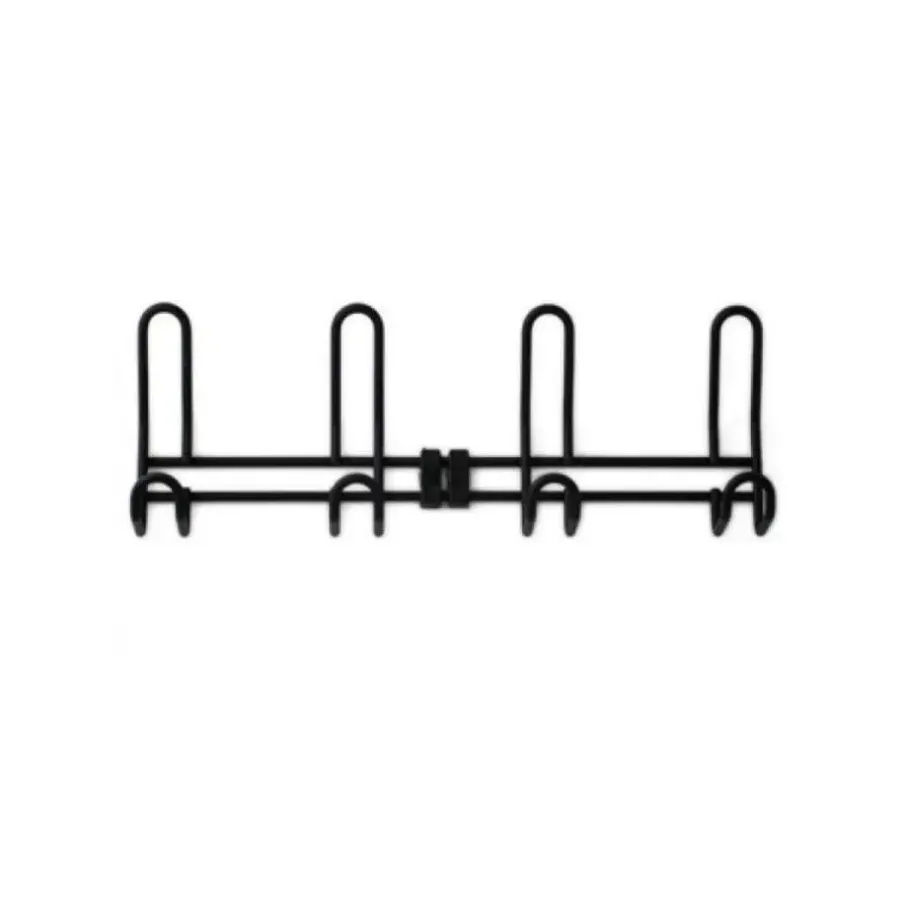 Kapstokken-Merkloos Wandkapstok - zwart - 4-haaks - aluminium - 12,6 x 38 cm