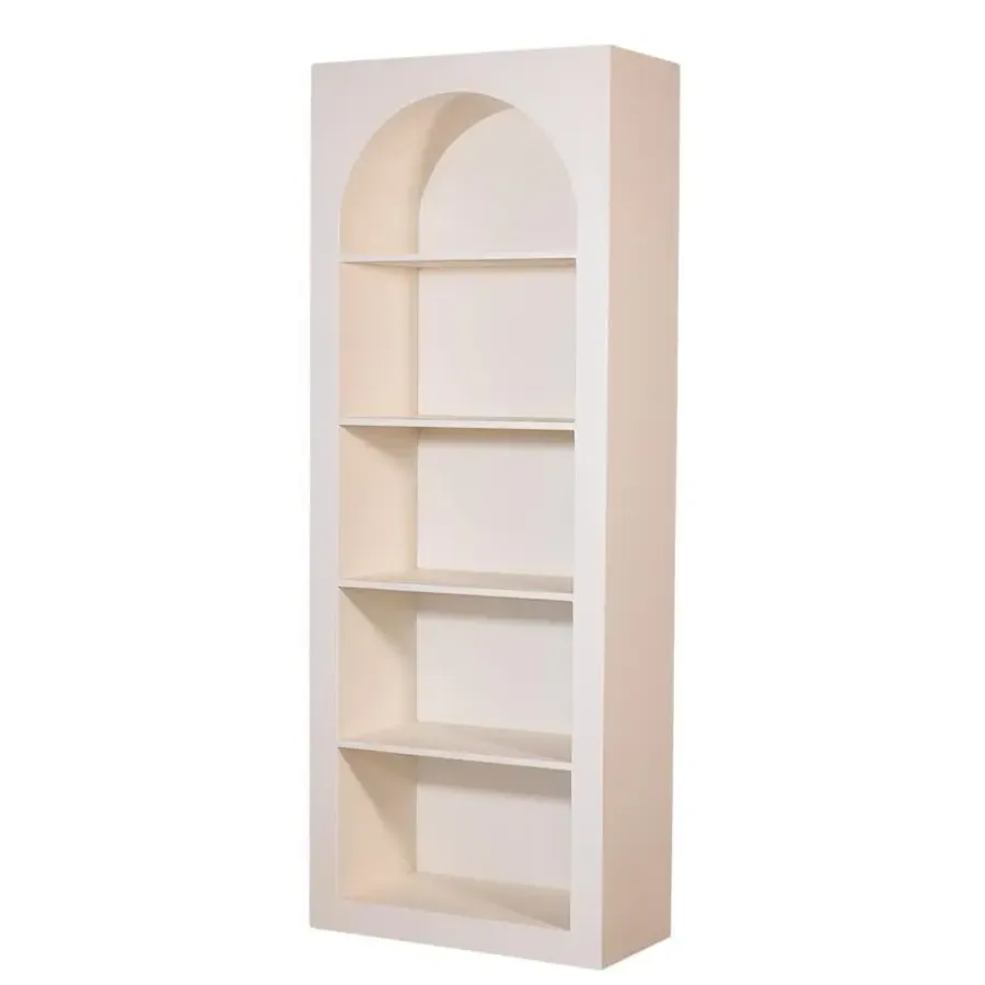 Wandkasten-Giga Meubel Wandkast Beige - 5-Vakken - 80x38x210cm - Fien