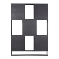 Giga Meubel Wandkast 5-deurs - Zwart Mangohout - 150x40x210 - Jenny