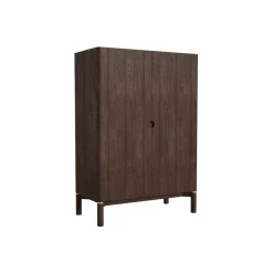 Wandkasten-Giga Living Wandkast Donkerbruin Eikenhout - 90x46x130cm - Arun