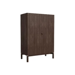 Wandkasten-Giga Living Wandkast Donkerbruin Eikenhout - 90x46x130cm - Arun