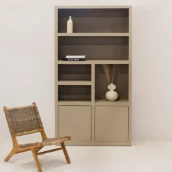 Wandkasten-Giga Meubel Wandkast Hardhout Beige - 120x45x220cm - Xander