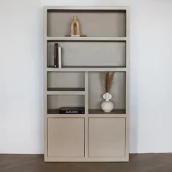 Wandkasten-Giga Meubel Wandkast Hardhout Beige - 120x45x220cm - Xander