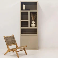Wandkasten-Giga Meubel Wandkast Hardhout Beige - 80x45x220cm - Xander