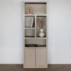 Wandkasten-Giga Meubel Wandkast Hardhout Beige - 80x45x220cm - Xander