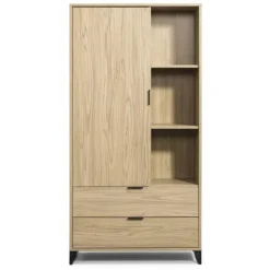 Wandkasten-Leen Bakker Wandkast Lucca - eikenkleur - 190x95x40 cm