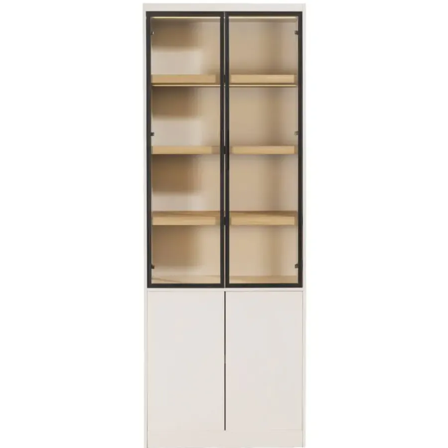 Wandkasten-Leen Bakker Wandkast Virgil - zand - 220x80x40 cm