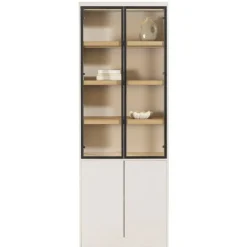 Wandkasten-Leen Bakker Wandkast Virgil - zand - 220x80x40 cm
