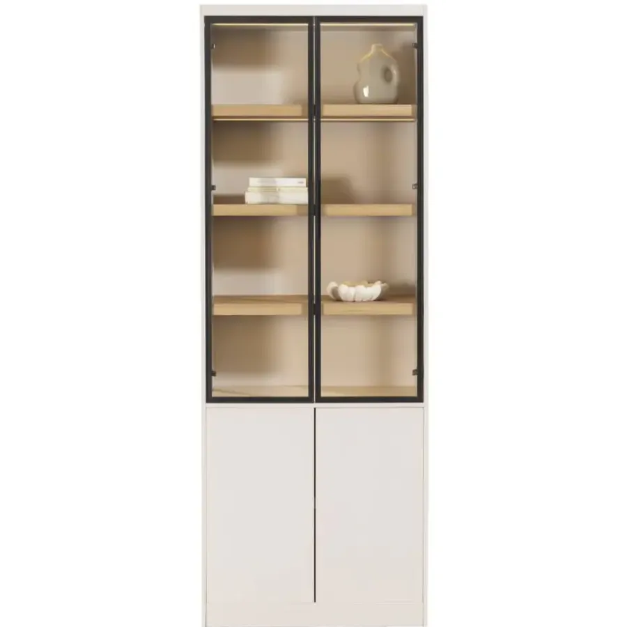 Wandkasten-Leen Bakker Wandkast Virgil - zand - 220x80x40 cm