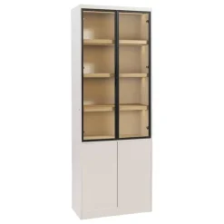Wandkasten-Leen Bakker Wandkast Virgil - zand - 220x80x40 cm